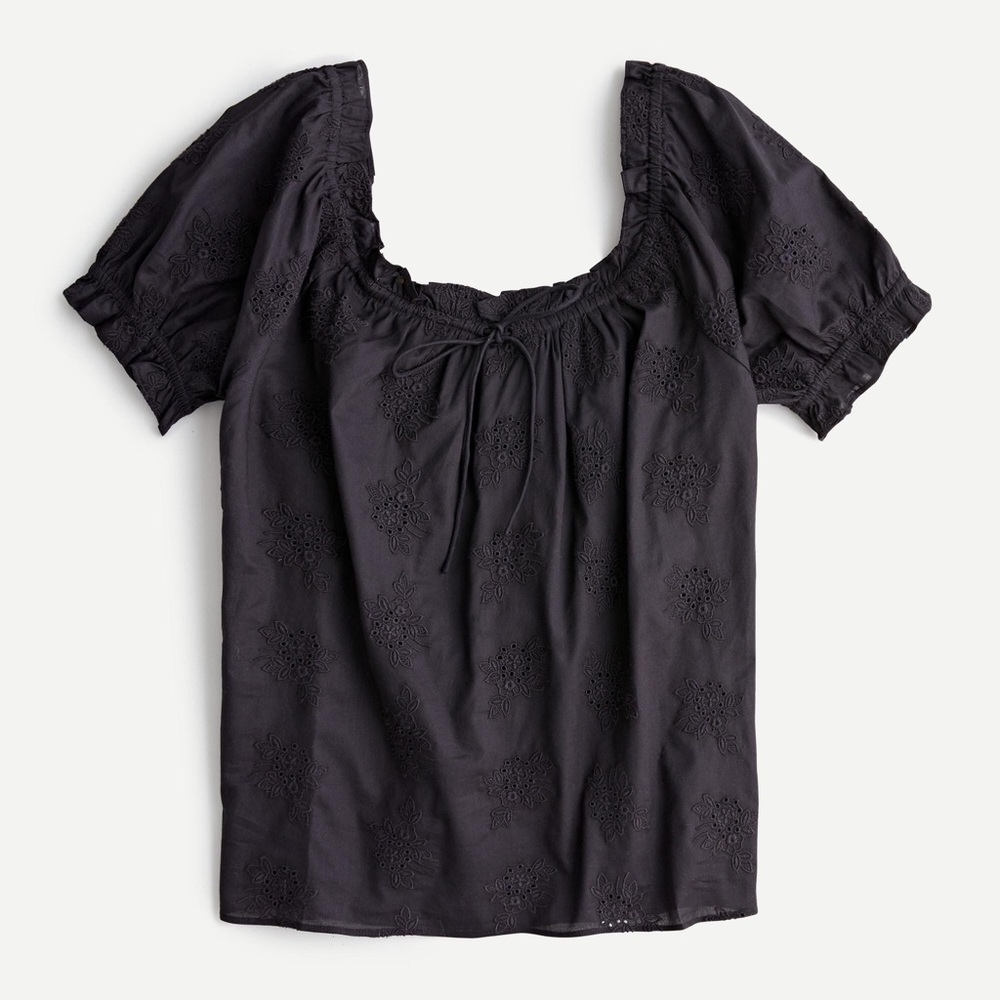 NWT J.Crew Floral Embroidered Cotton Top